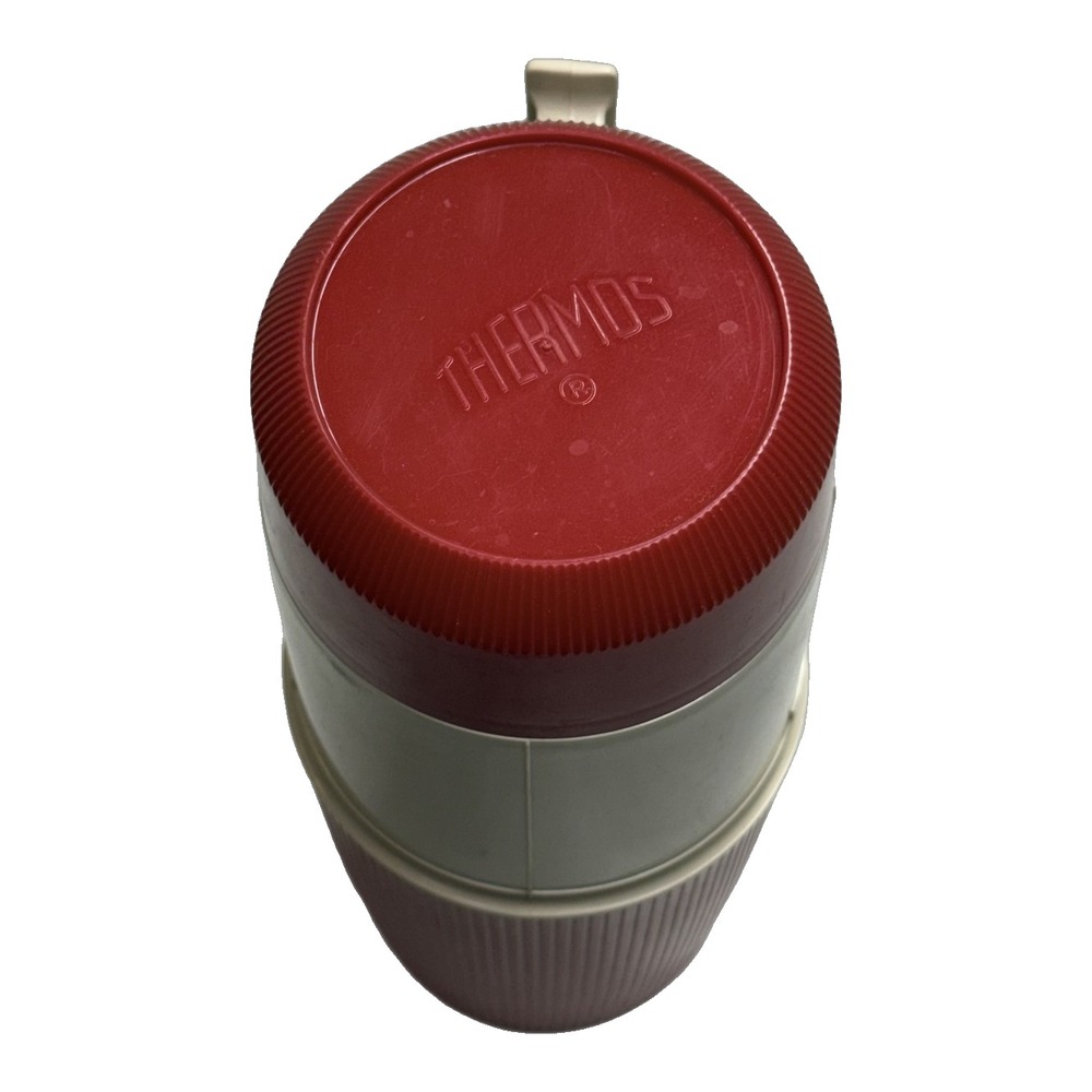Vintage Thermos Brand Quart Wide Mouth Vacuum Jar Red - Picture 6 of 9